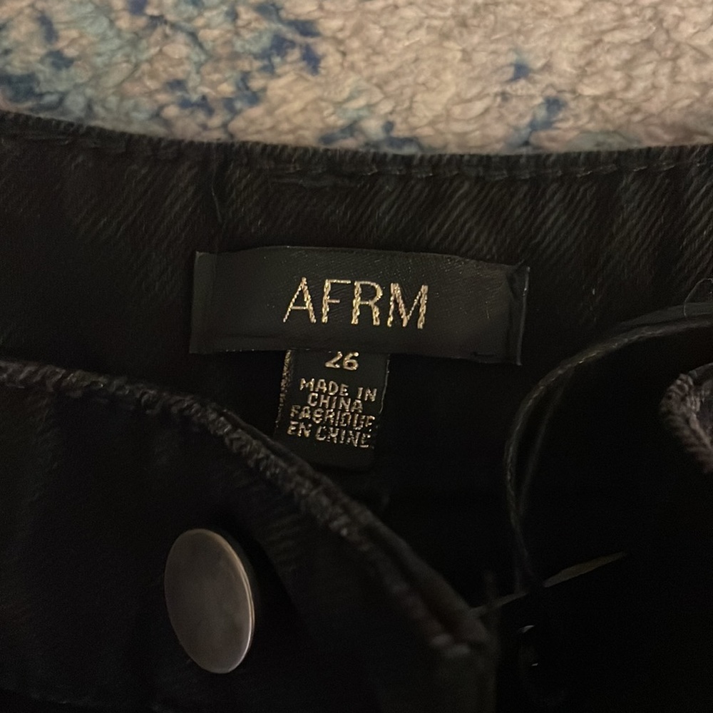 AFRM straight black jeans w rips! With tags - Picture 3 of 5